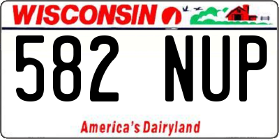 WI license plate 582NUP