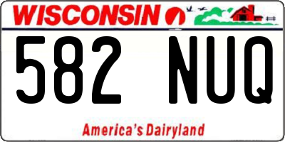 WI license plate 582NUQ
