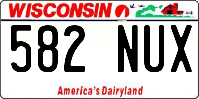 WI license plate 582NUX