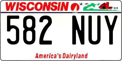 WI license plate 582NUY
