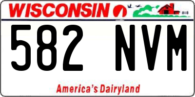 WI license plate 582NVM