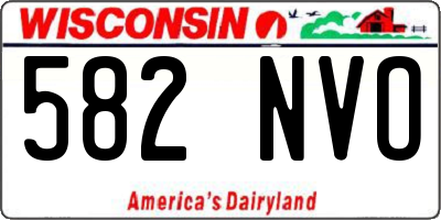 WI license plate 582NVO