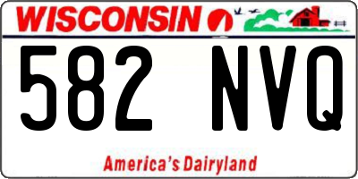 WI license plate 582NVQ