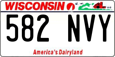 WI license plate 582NVY