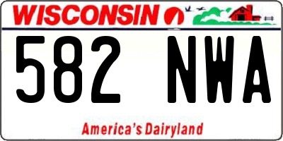 WI license plate 582NWA