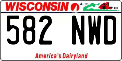 WI license plate 582NWD