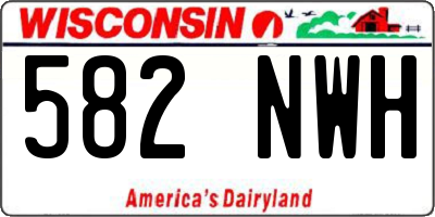 WI license plate 582NWH