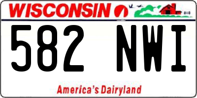 WI license plate 582NWI