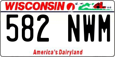 WI license plate 582NWM