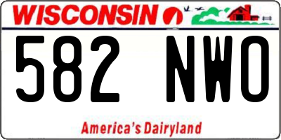 WI license plate 582NWO