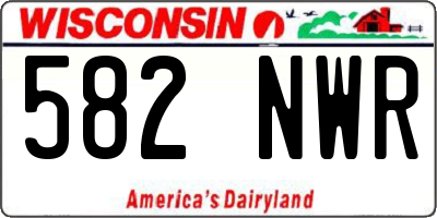 WI license plate 582NWR