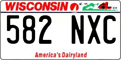 WI license plate 582NXC