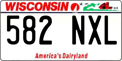 WI license plate 582NXL