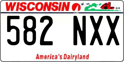 WI license plate 582NXX