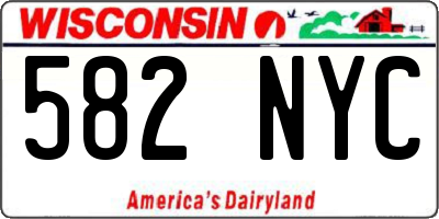WI license plate 582NYC