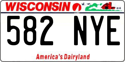 WI license plate 582NYE