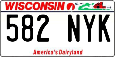 WI license plate 582NYK