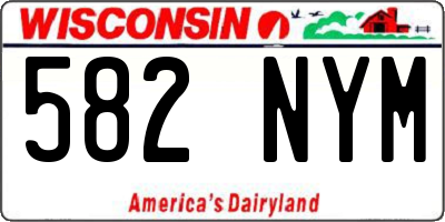 WI license plate 582NYM