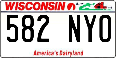 WI license plate 582NYO
