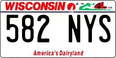 WI license plate 582NYS