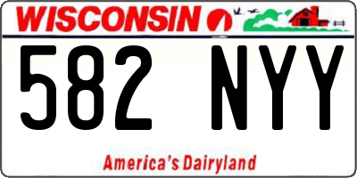 WI license plate 582NYY