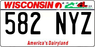 WI license plate 582NYZ
