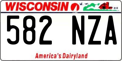 WI license plate 582NZA