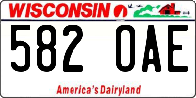 WI license plate 582OAE