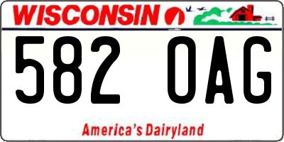 WI license plate 582OAG