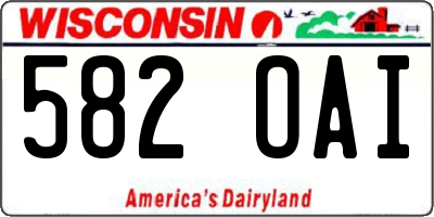 WI license plate 582OAI