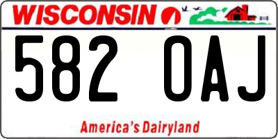 WI license plate 582OAJ