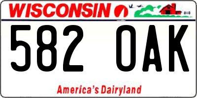 WI license plate 582OAK