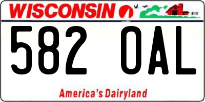 WI license plate 582OAL
