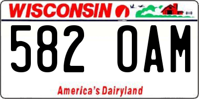 WI license plate 582OAM