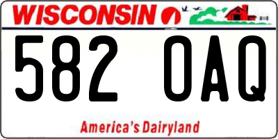 WI license plate 582OAQ