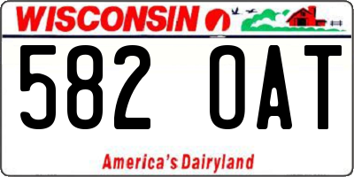 WI license plate 582OAT