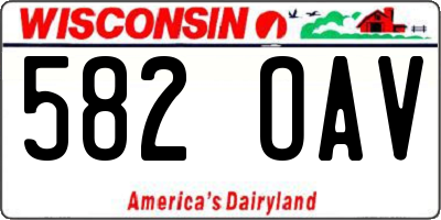WI license plate 582OAV