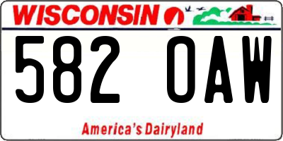 WI license plate 582OAW