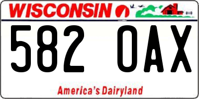 WI license plate 582OAX