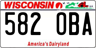 WI license plate 582OBA