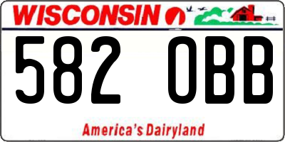 WI license plate 582OBB