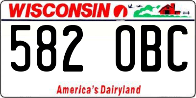 WI license plate 582OBC