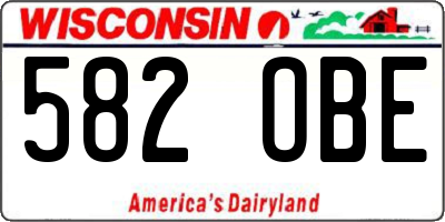 WI license plate 582OBE