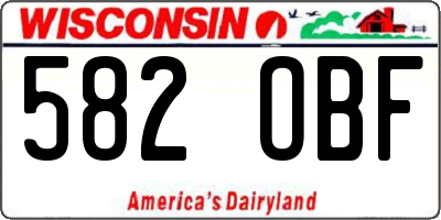 WI license plate 582OBF