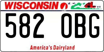 WI license plate 582OBG