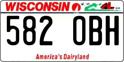 WI license plate 582OBH