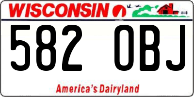 WI license plate 582OBJ