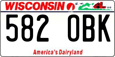 WI license plate 582OBK