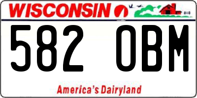 WI license plate 582OBM