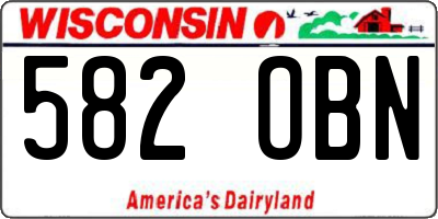 WI license plate 582OBN